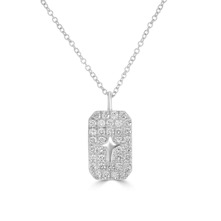 0.34 Cts White Diamond Pendant in 14K White Gold