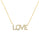 0.17 Cts White Diamond Love Necklace in 14K Yellow Gold