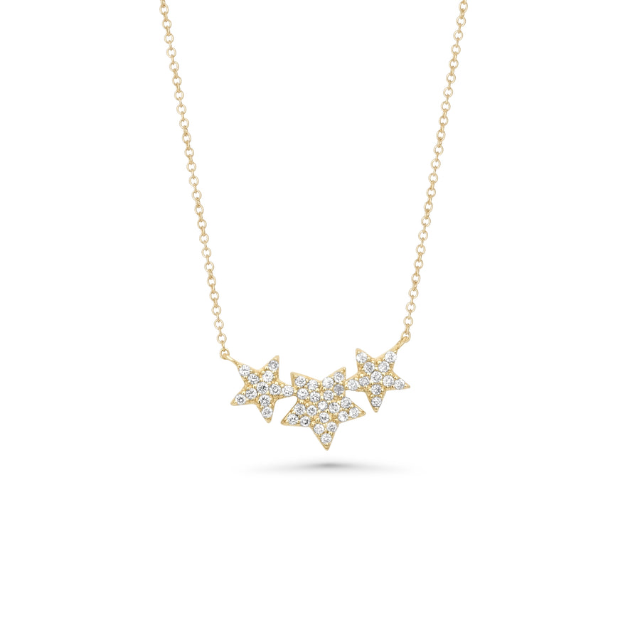 0.21 Cts White Diamond Necklace in 14K Yellow Gold