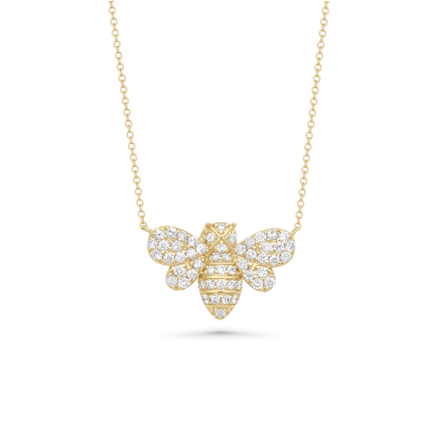 0.46 Cts White Diamond Necklace in 14K Yellow Gold