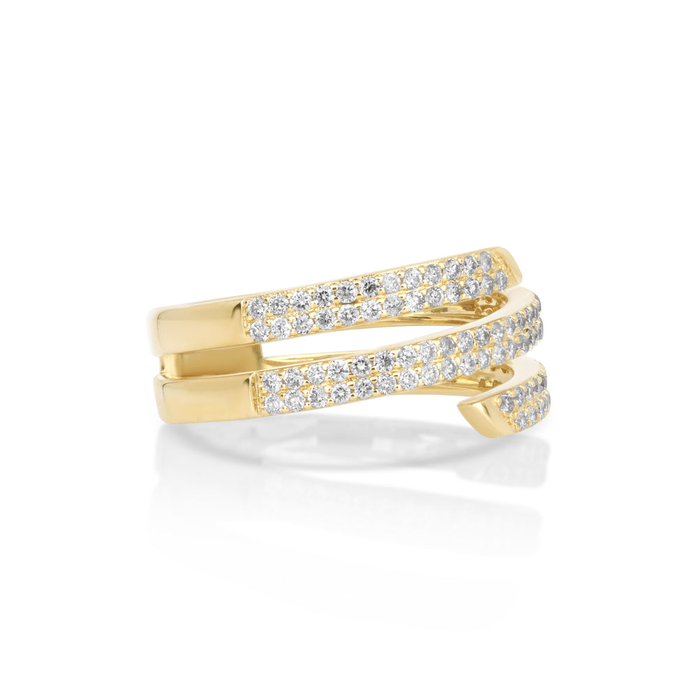 0.36 Cts White Diamond Ring in 14K Yellow Gold