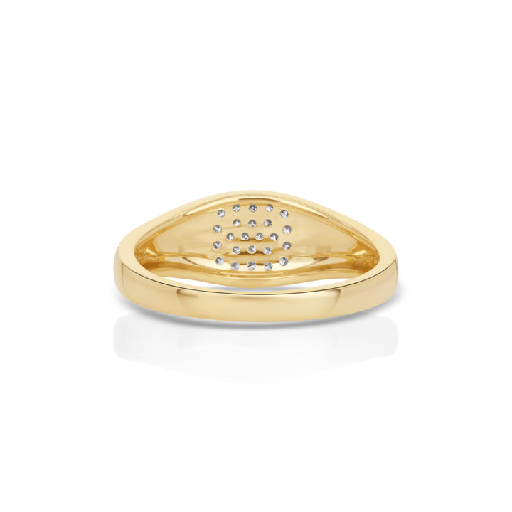 0.15 Cts White Diamond Ring in 14K Yellow Gold