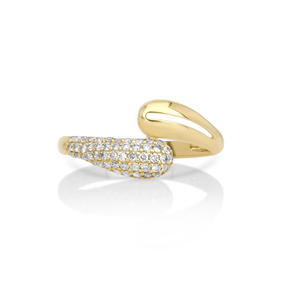0.26 Cts White Diamond Ring in 14K Yellow Gold
