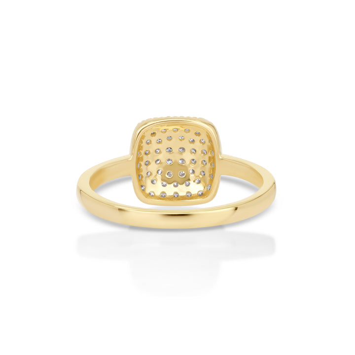 0.4 Cts White Diamond Ring in 14K Yellow Gold
