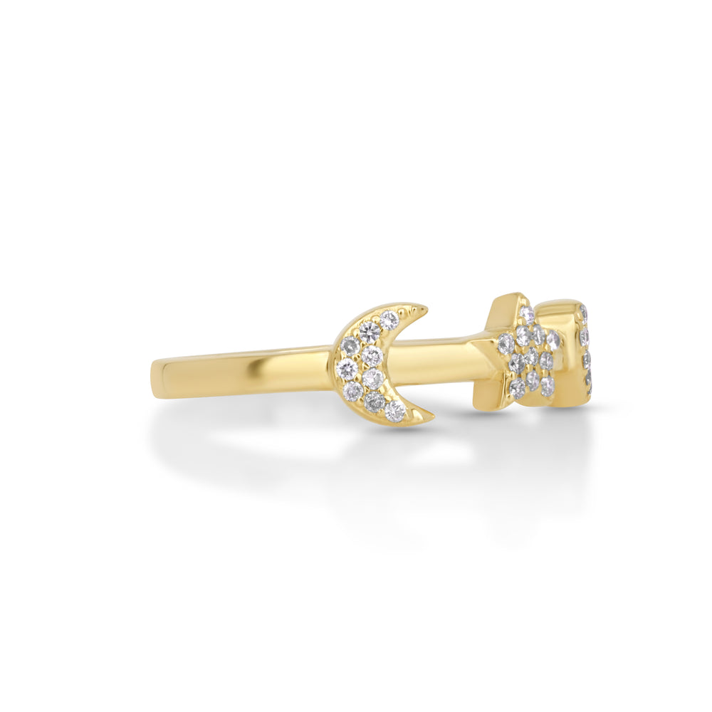 0.13 Cts White Diamond Ring in 14K Yellow Gold