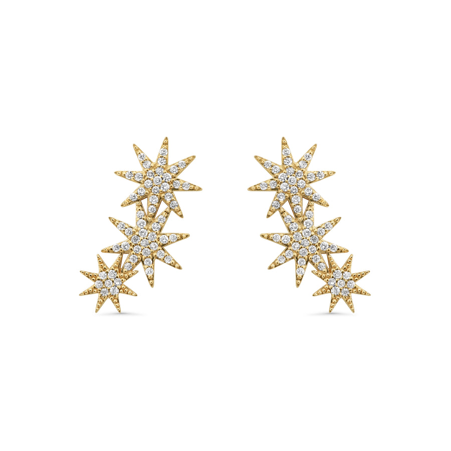 0.46 Cts White Diamond Earring in 14K Yellow Gold