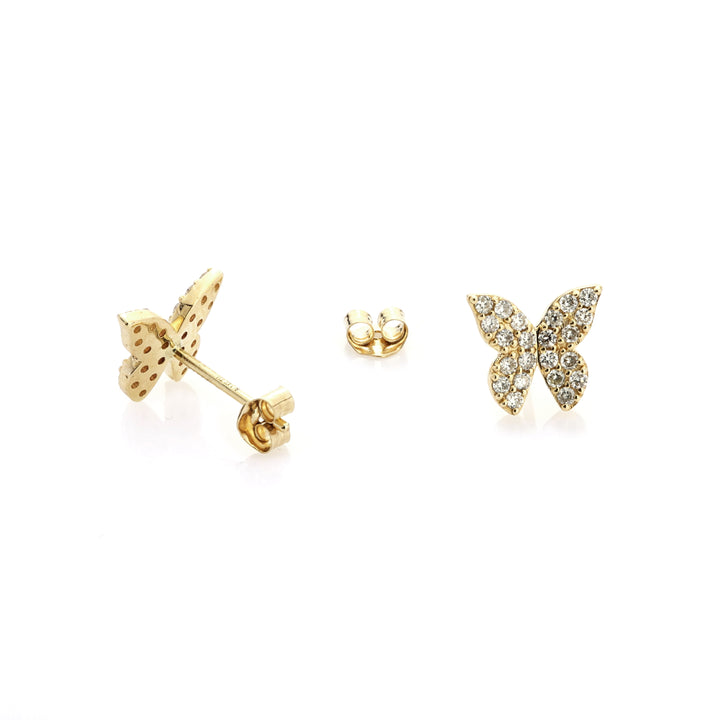 0.43 Cts White Diamond Earring in 14K Yellow Gold