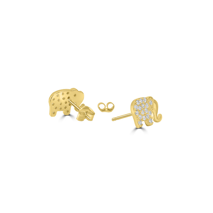 0.33 Cts White Diamond Earring in 14K Yellow Gold