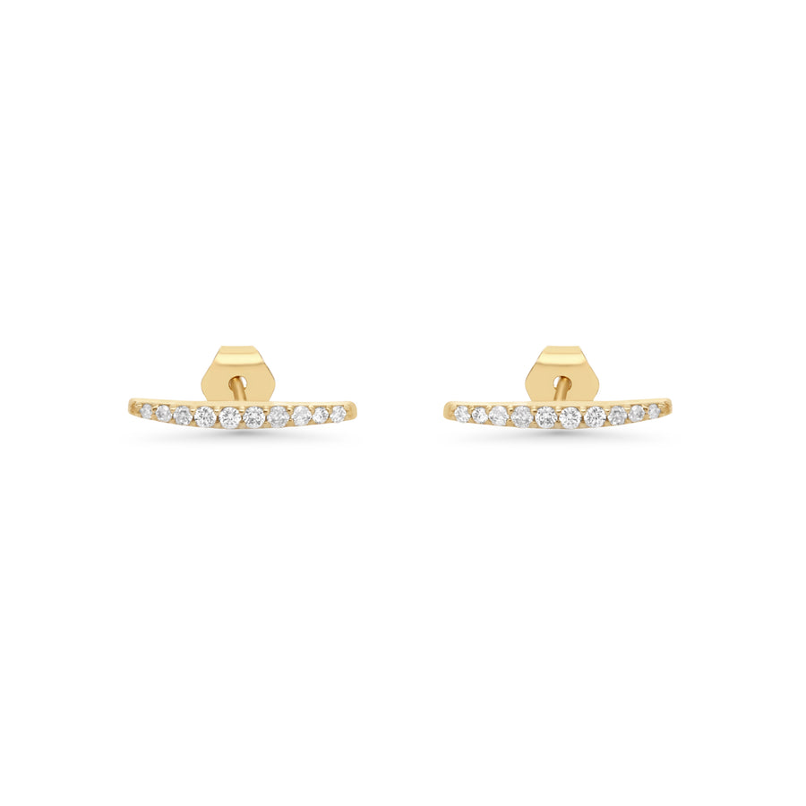 0.14 Cts White Diamond Earring in 14K Yellow Gold