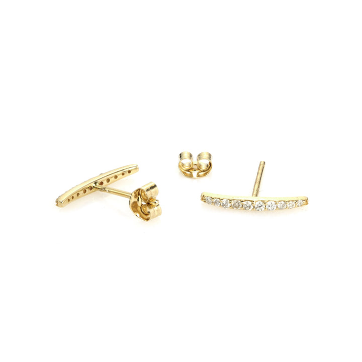 0.14 Cts White Diamond Earring in 14K Yellow Gold