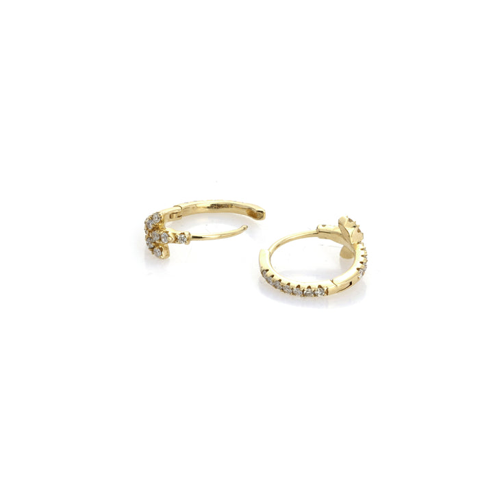 0.21 Cts White Diamond Earring in 14K Yellow Gold