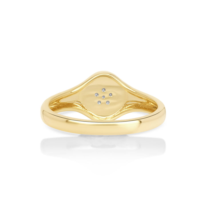 0.04 Cts White Diamond Ring in 14K Yellow Gold