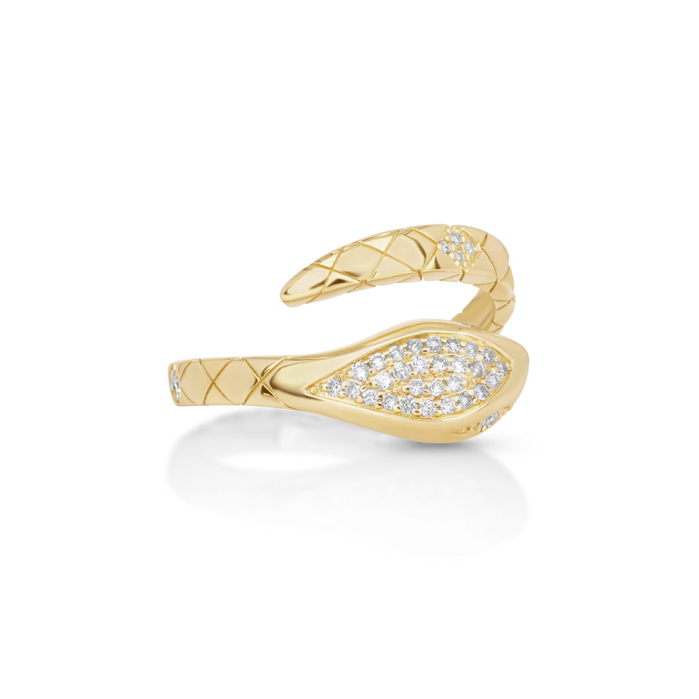 0.22 Cts White Diamond Ring in 14K Yellow Gold