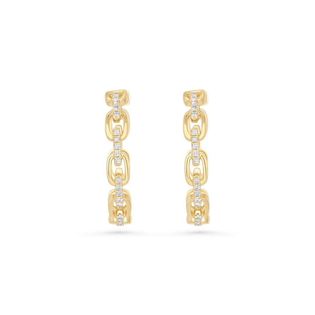 0.16 Cts White Diamond Earring in 14K Yellow Gold