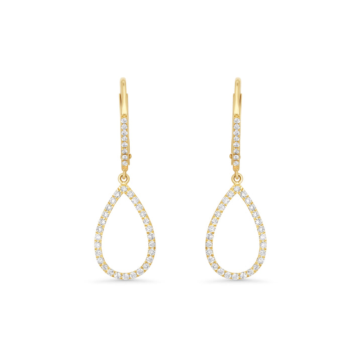 0.45 Cts White Diamond Earring in 14K Yellow Gold