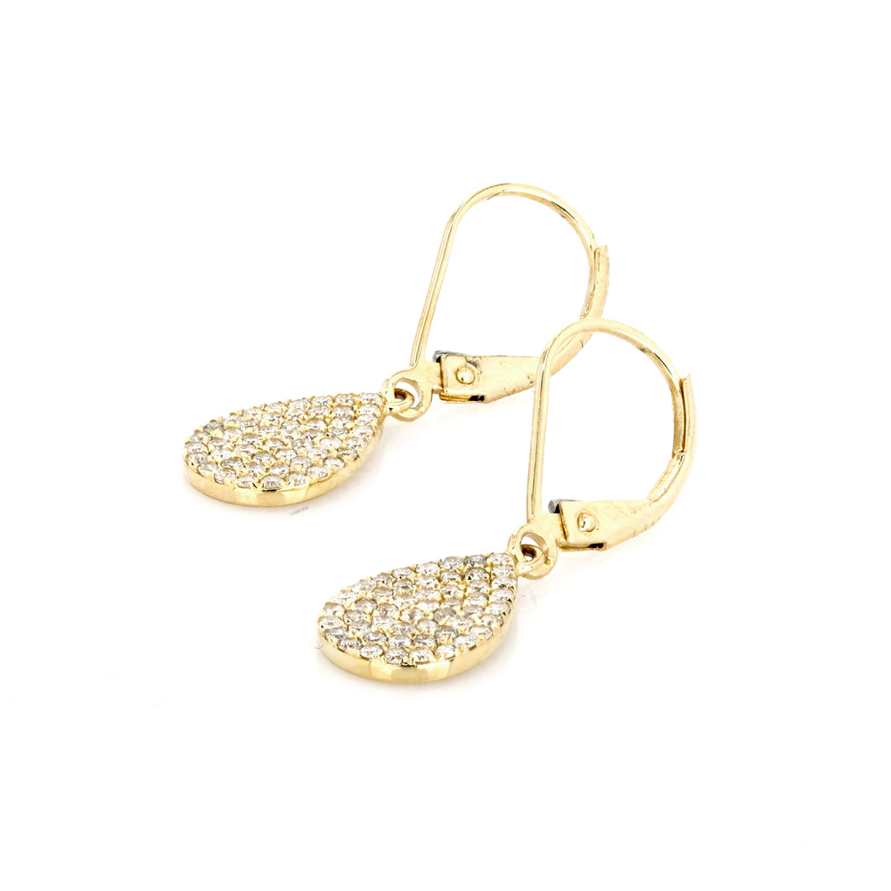 0.55 Cts White Diamond Earring in 14K Yellow Gold