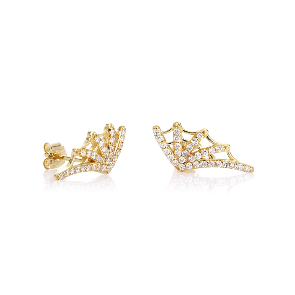 0.22 Cts White Diamond Earring in 14K Yellow Gold