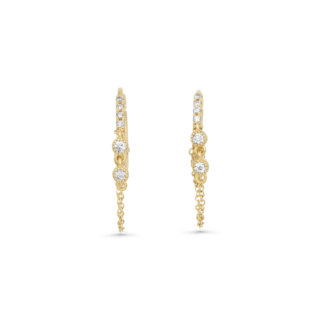 0.12 Cts White Diamond Earring in 14K Yellow Gold