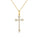 0.13 Cts White Diamond Cross Pendant in 14K Yellow Gold