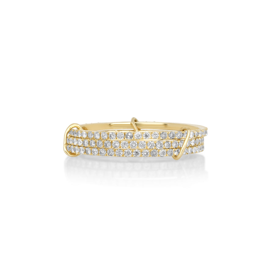 0.72 Cts White Diamond Ring in 14K Yellow Gold