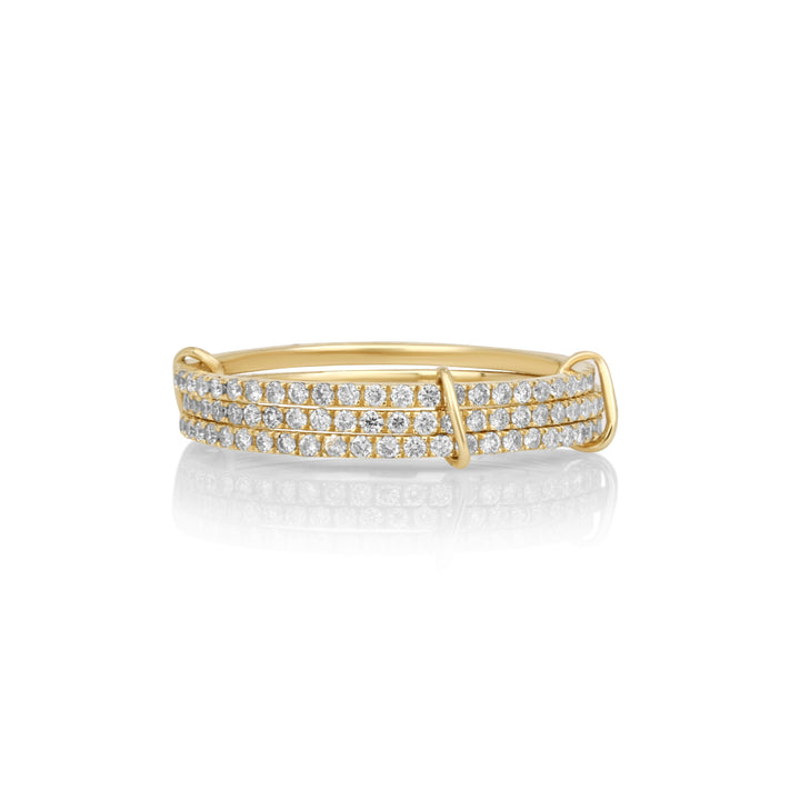 0.72 Cts White Diamond Ring in 14K Yellow Gold