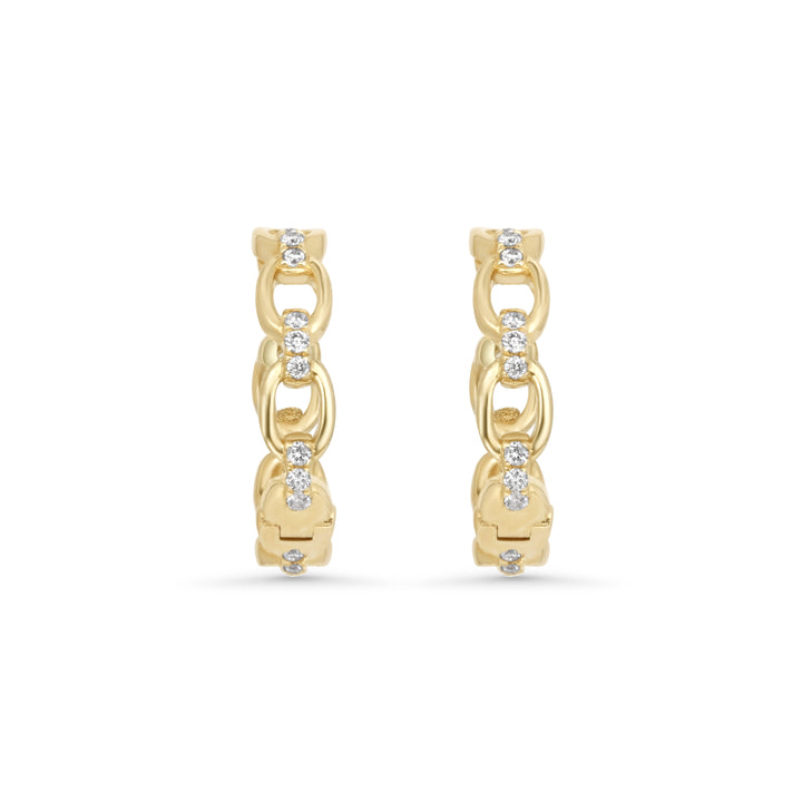 0.17 Cts White Diamond Earring in 14K Yellow Gold