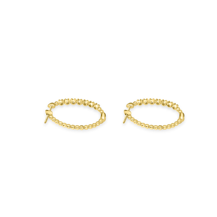 0.15 Cts White Diamond Hoop Earring in 14K Yellow Gold