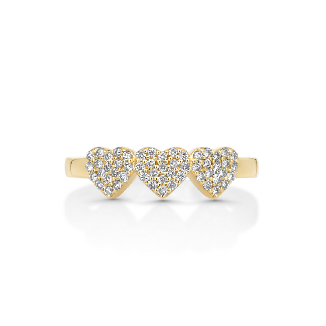 0.22 Cts White Diamond Ring in 14K Yellow Gold