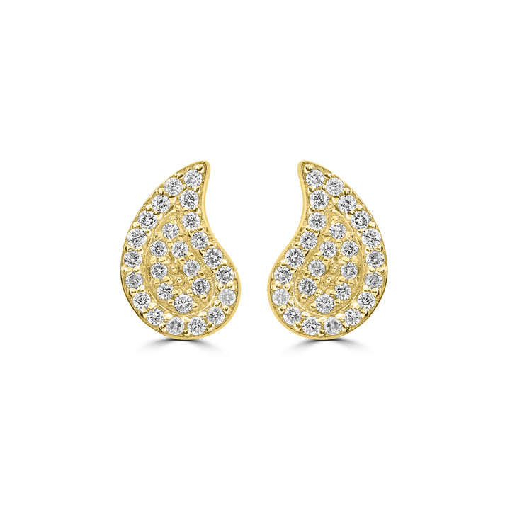 0.16 Cts White Diamond Stud Earring in 14K Yellow Gold