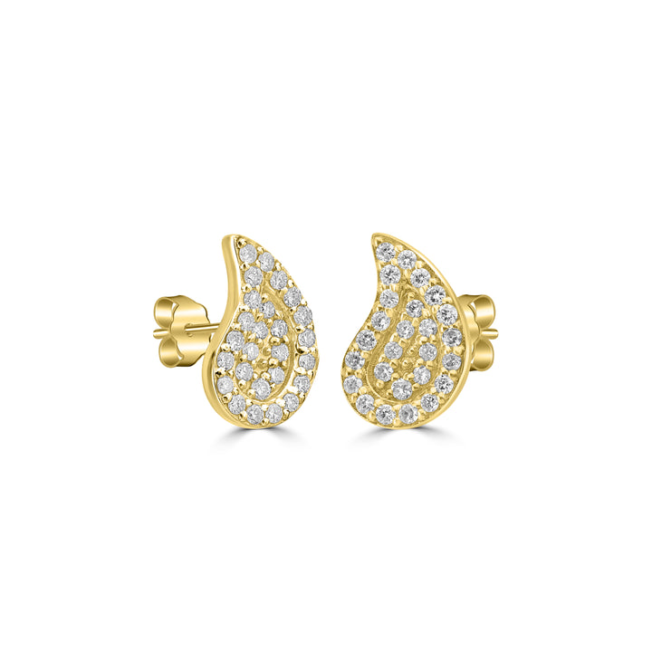 0.16 Cts White Diamond Stud Earring in 14K Yellow Gold