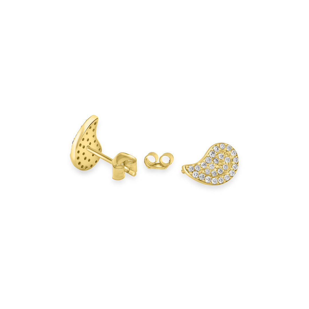 0.16 Cts White Diamond Stud Earring in 14K Yellow Gold