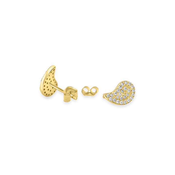 0.16 Cts White Diamond Stud Earring in 14K Yellow Gold