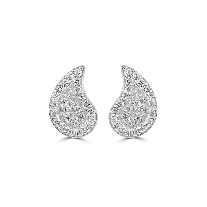 0.16 Cts White Diamond Stud Earring in 14K White Gold