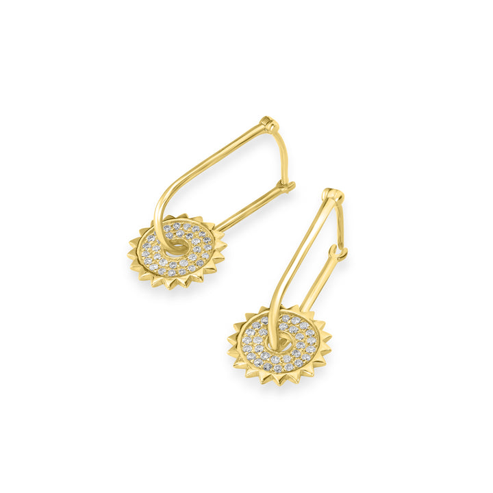 0.24 Cts White Diamond Earring in 14K Yellow Gold