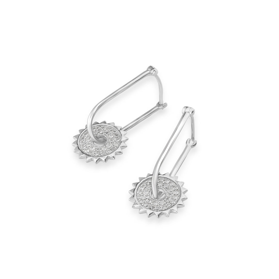 0.24 Cts White Diamond Earring in 14K White Gold