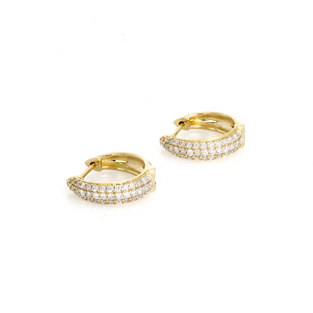 0.31 Cts White Diamond Earring in 14K Yellow Gold