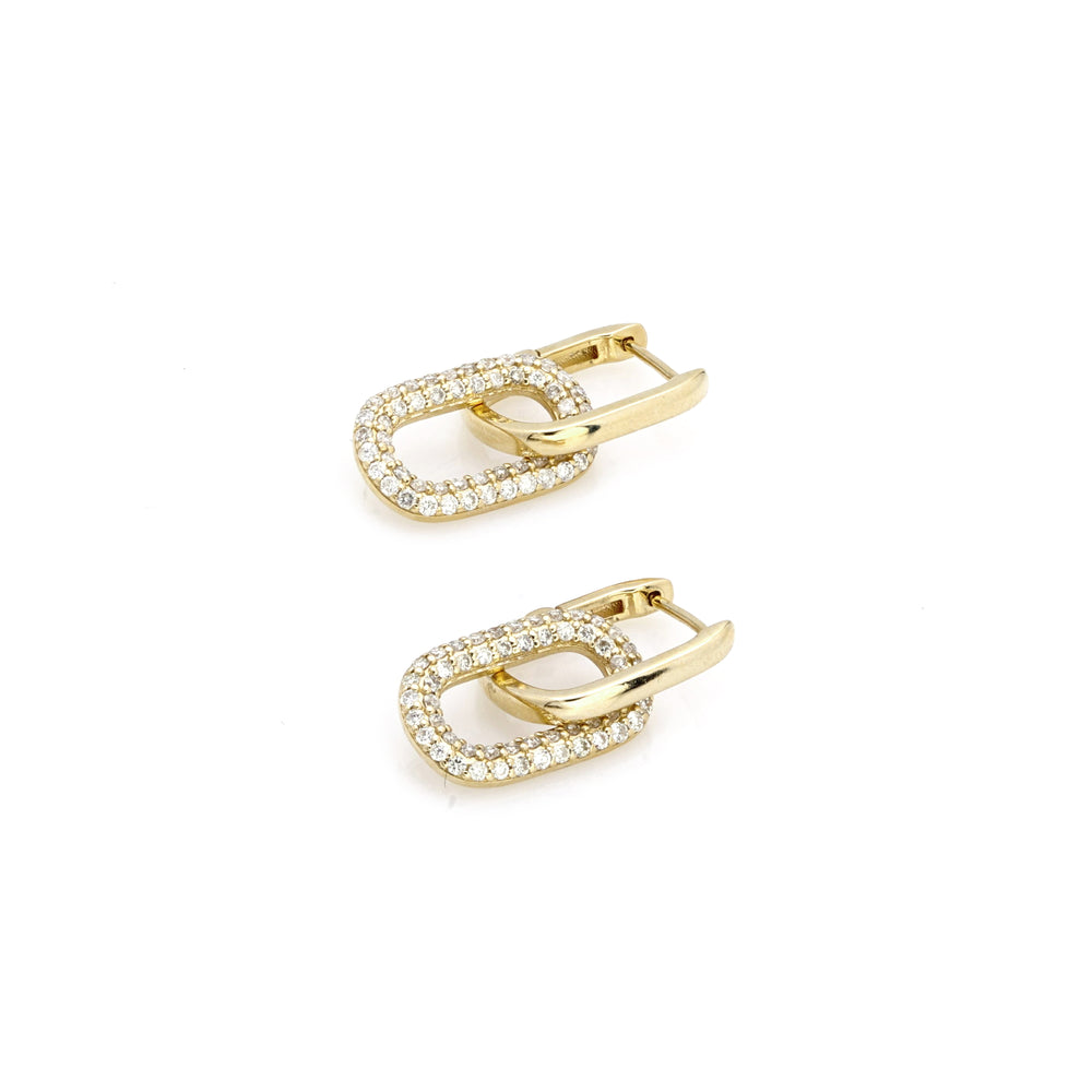 0.41 Cts White Diamond Earring in 14K Yellow Gold
