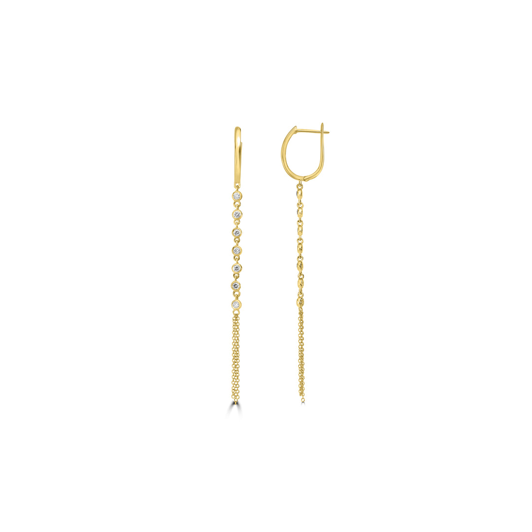 0.32 Cts White Diamond Earring in 14K Yellow Gold