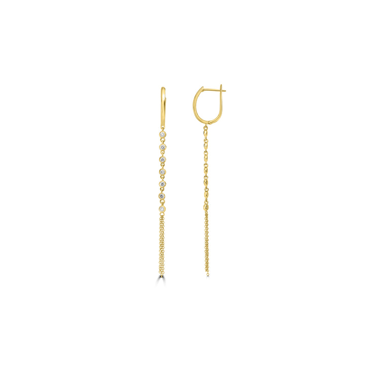 0.32 Cts White Diamond Earring in 14K Yellow Gold