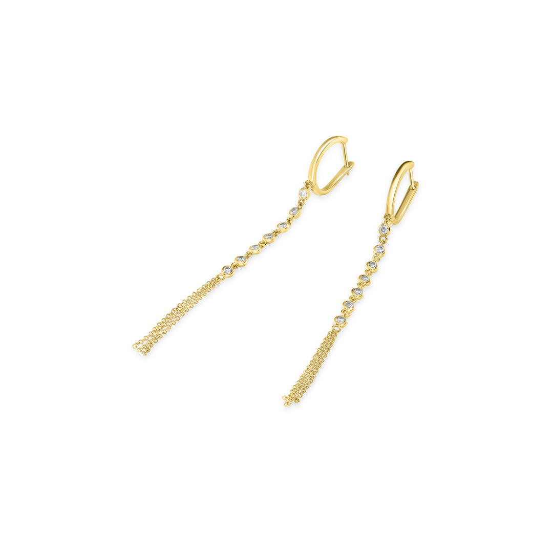 0.32 Cts White Diamond Earring in 14K Yellow Gold