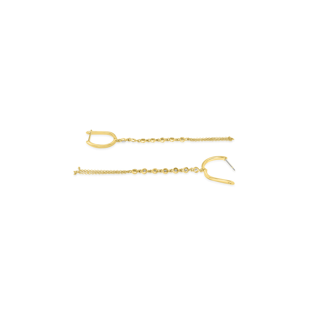 0.32 Cts White Diamond Earring in 14K Yellow Gold