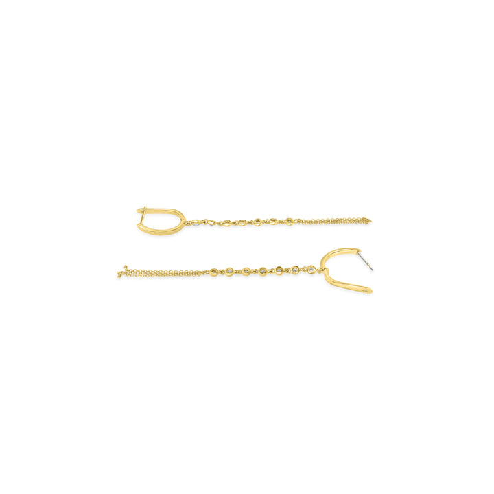 0.32 Cts White Diamond Earring in 14K Yellow Gold