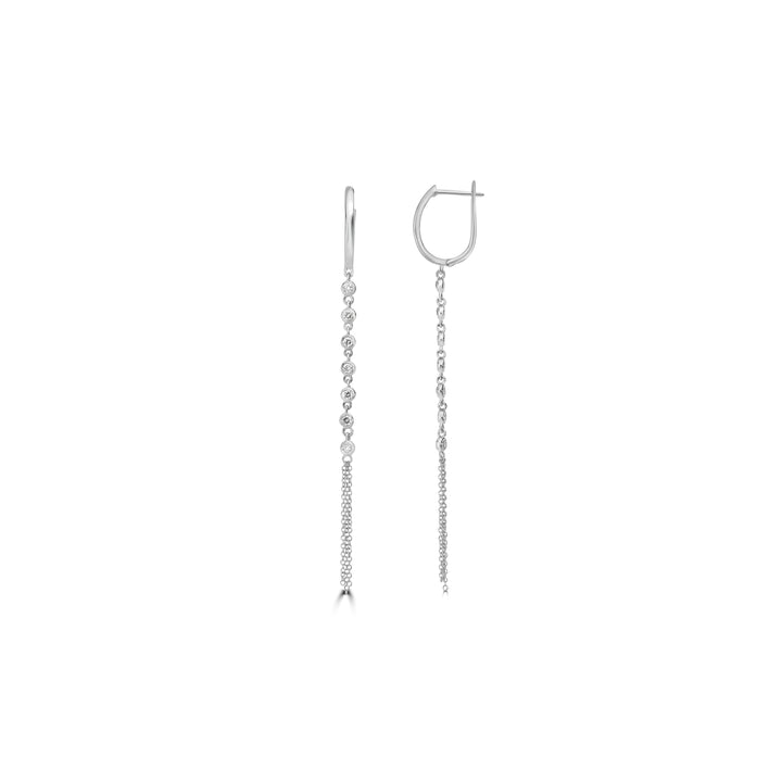 0.32 Cts White Diamond Earring in 14K White Gold