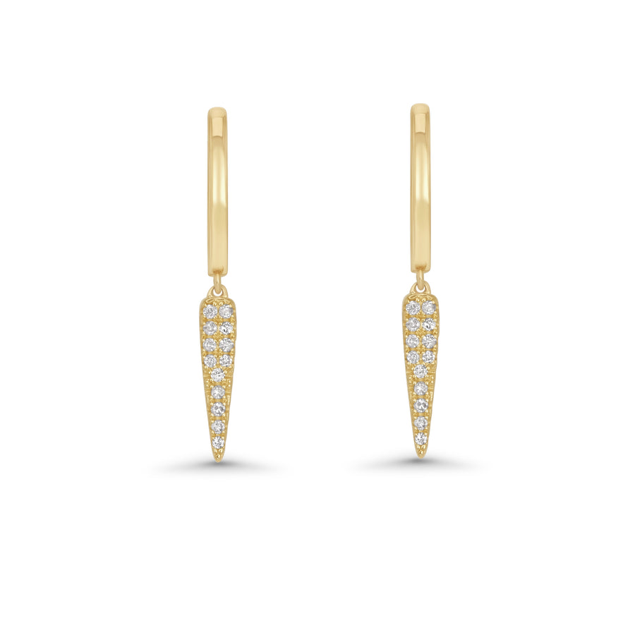 0.2 Cts White Diamond Earring in 14K Yellow Gold
