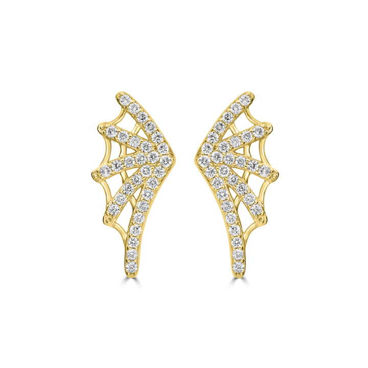 0.41 Cts White Diamond Stud Earring in 14K Yellow Gold