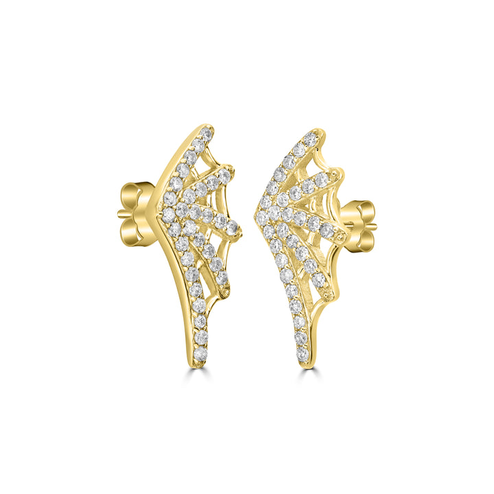 0.41 Cts White Diamond Stud Earring in 14K Yellow Gold