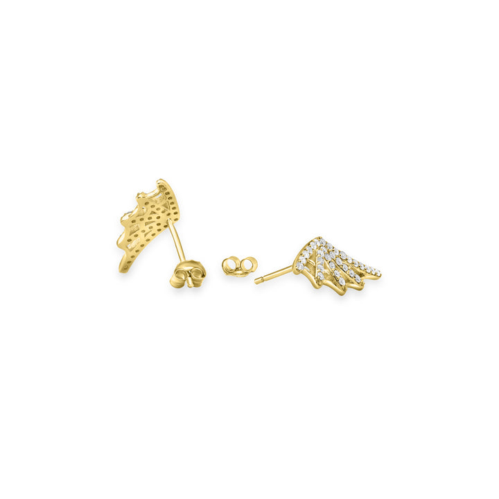 0.41 Cts White Diamond Stud Earring in 14K Yellow Gold