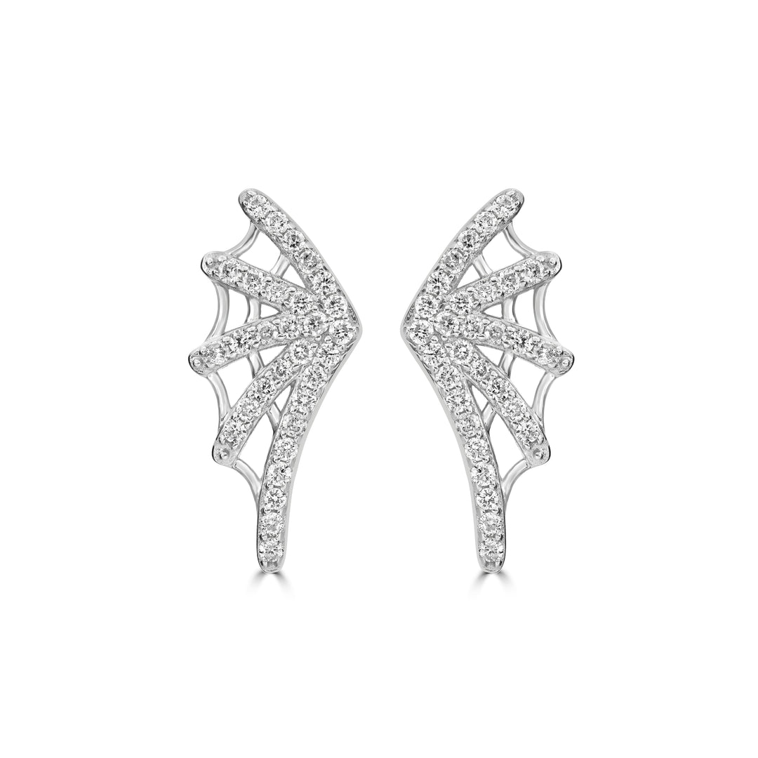 0.41 Cts White Diamond Stud Earring in 14K White Gold