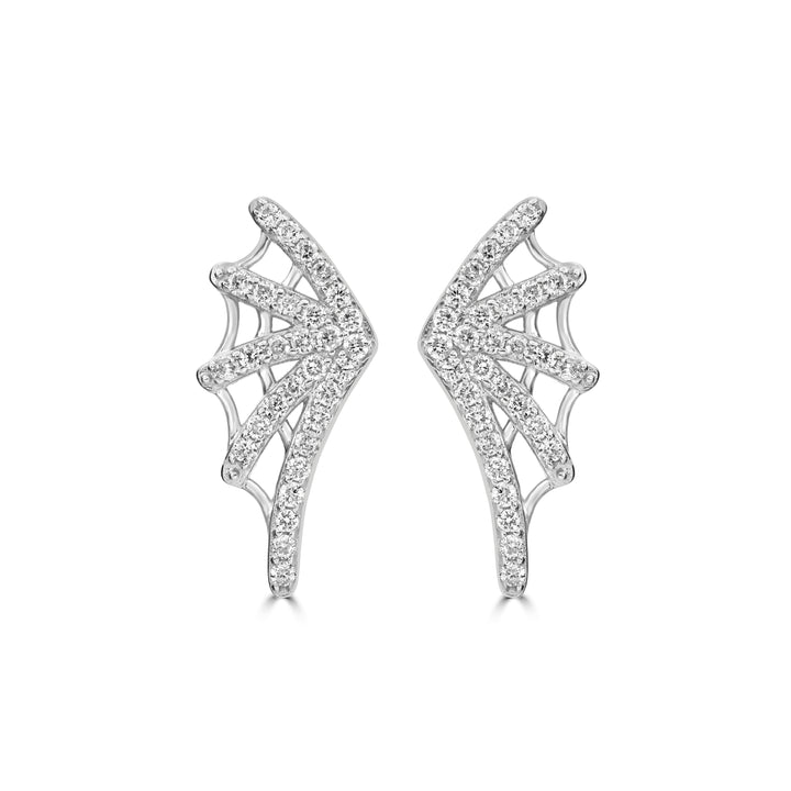 0.41 Cts White Diamond Stud Earring in 14K White Gold