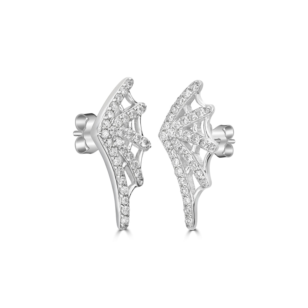 0.41 Cts White Diamond Stud Earring in 14K White Gold